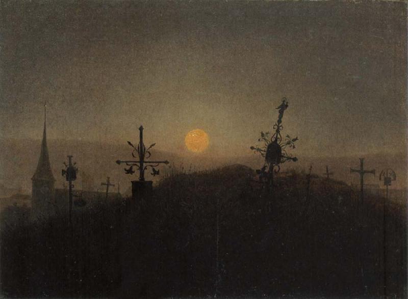 Carl Gustav Carus Cemetery in the Moonlight Germany oil painting art
